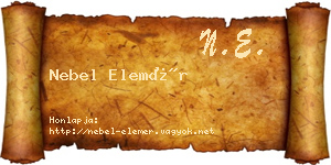 Nebel Elemér névjegykártya